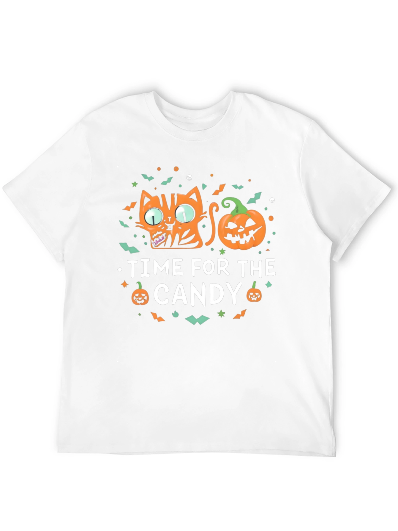 Halloween Cat & Pumpkin Time for Candy T-Shirt