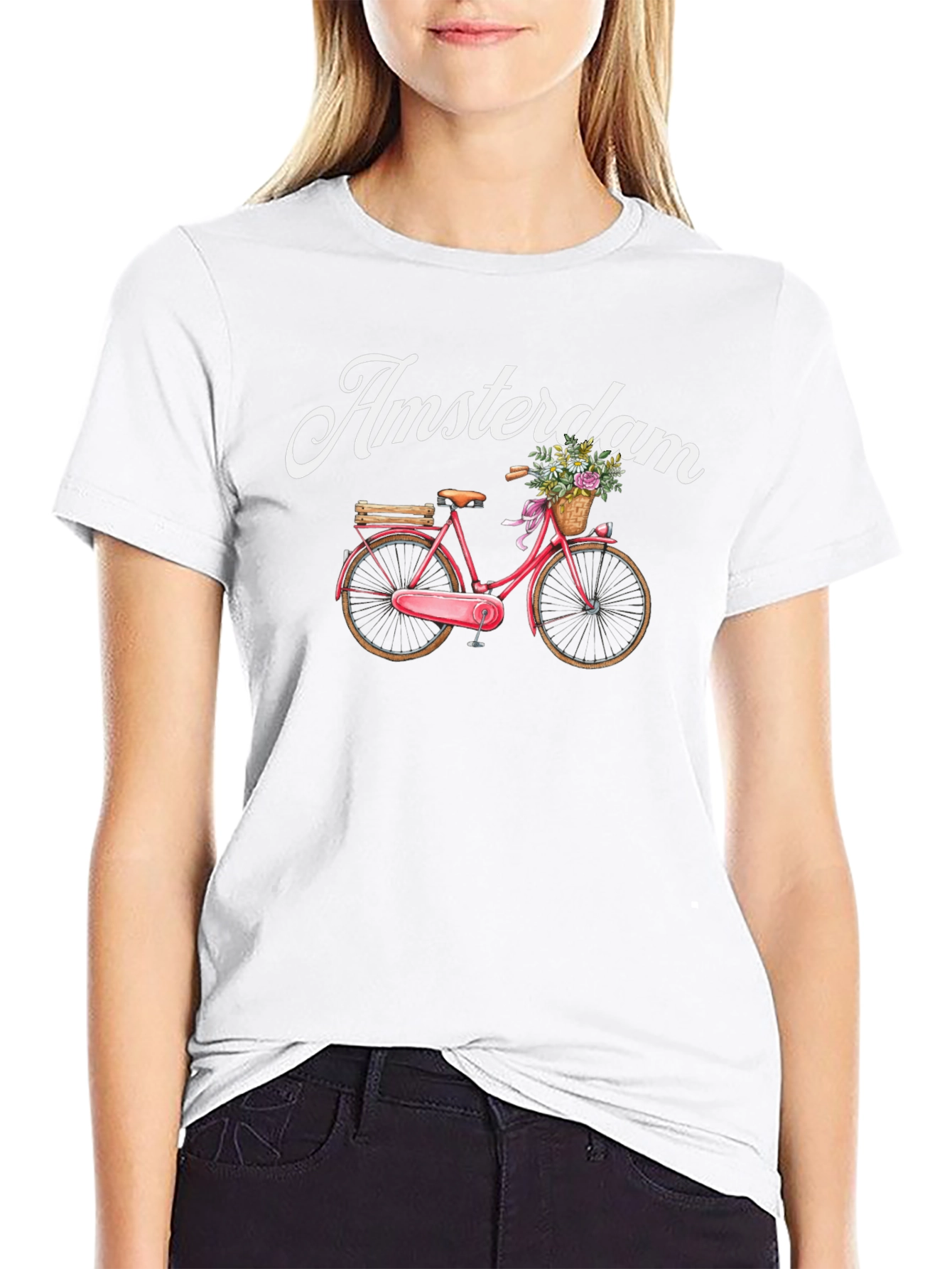 Amsterdam Bicycle Graphic Tee - Black