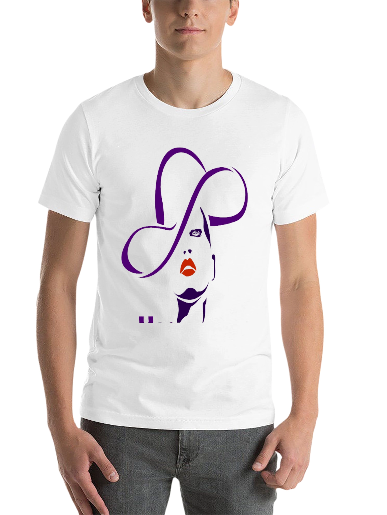 Stylish Graphic Tee - Woman with Hat