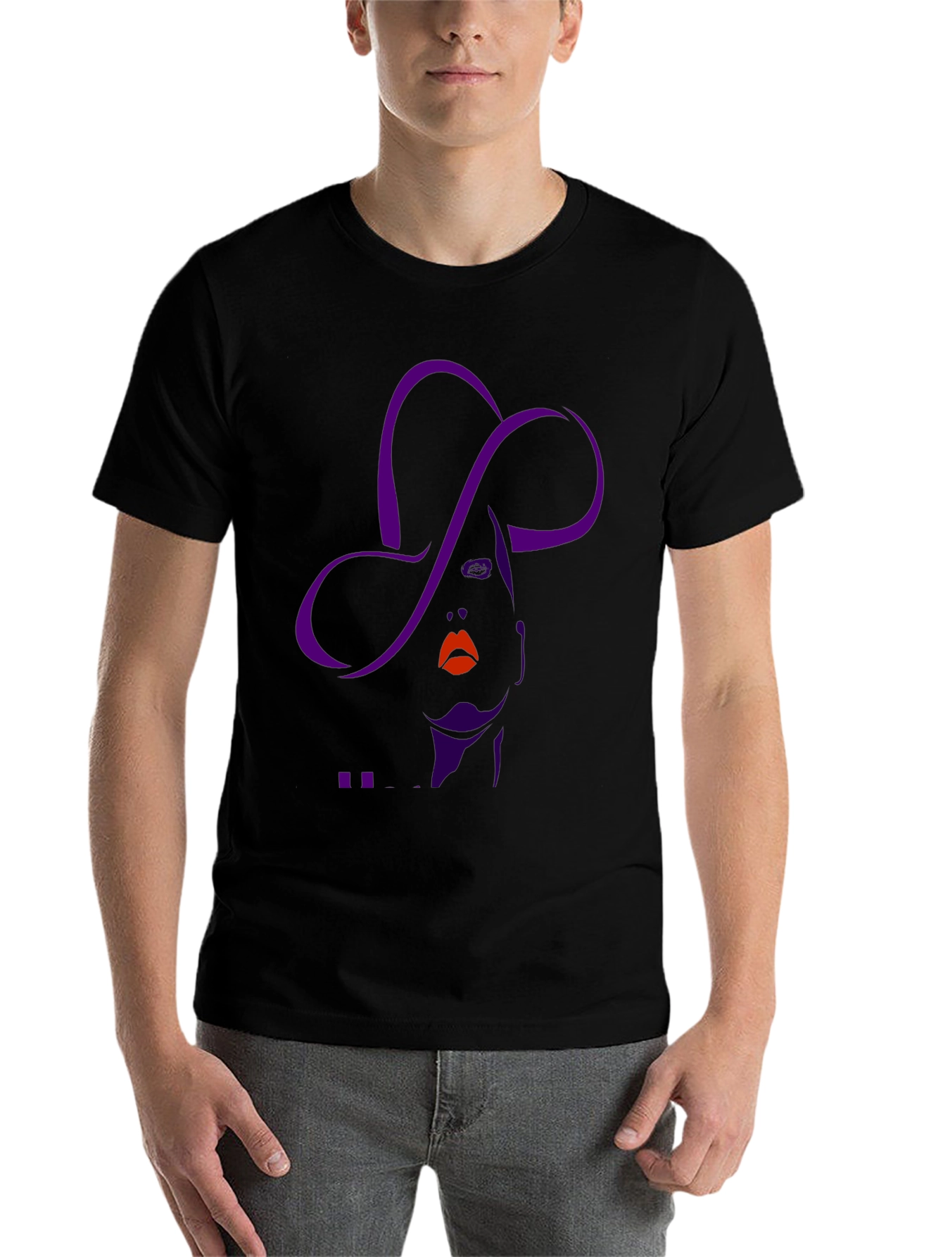 Stylish Graphic Tee - Woman with Hat