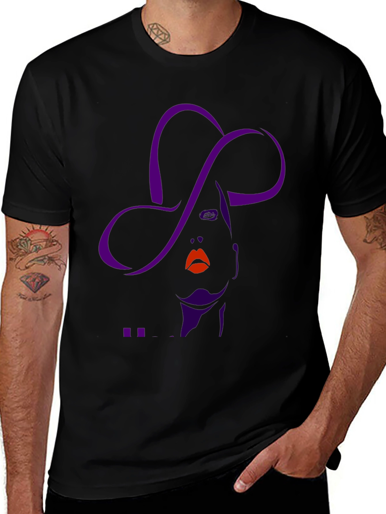 Stylish Graphic Tee - Woman with Hat