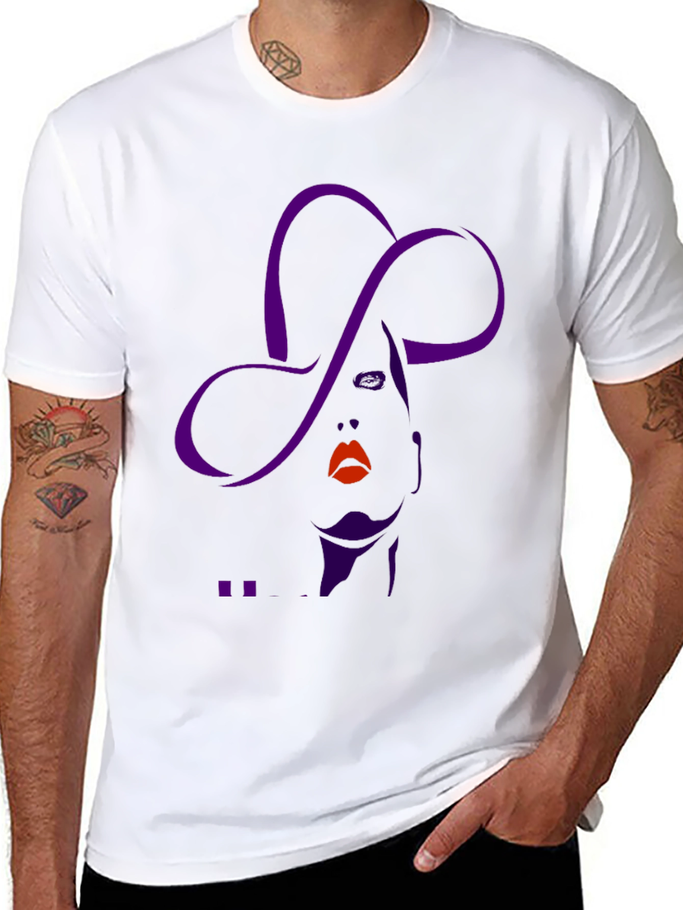 Stylish Graphic Tee - Woman with Hat