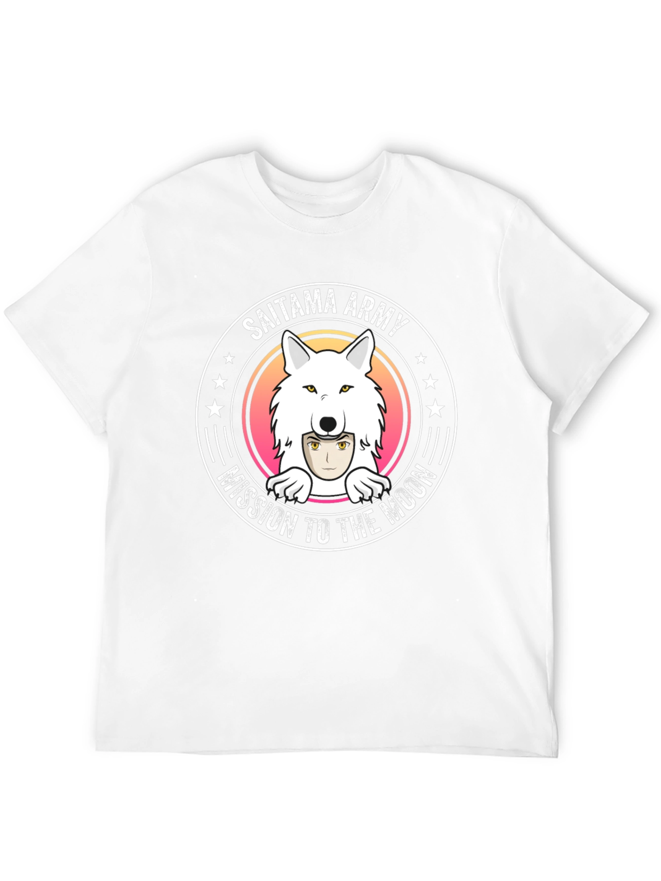 Saitama Army Mission to the Moon Black T-Shirt