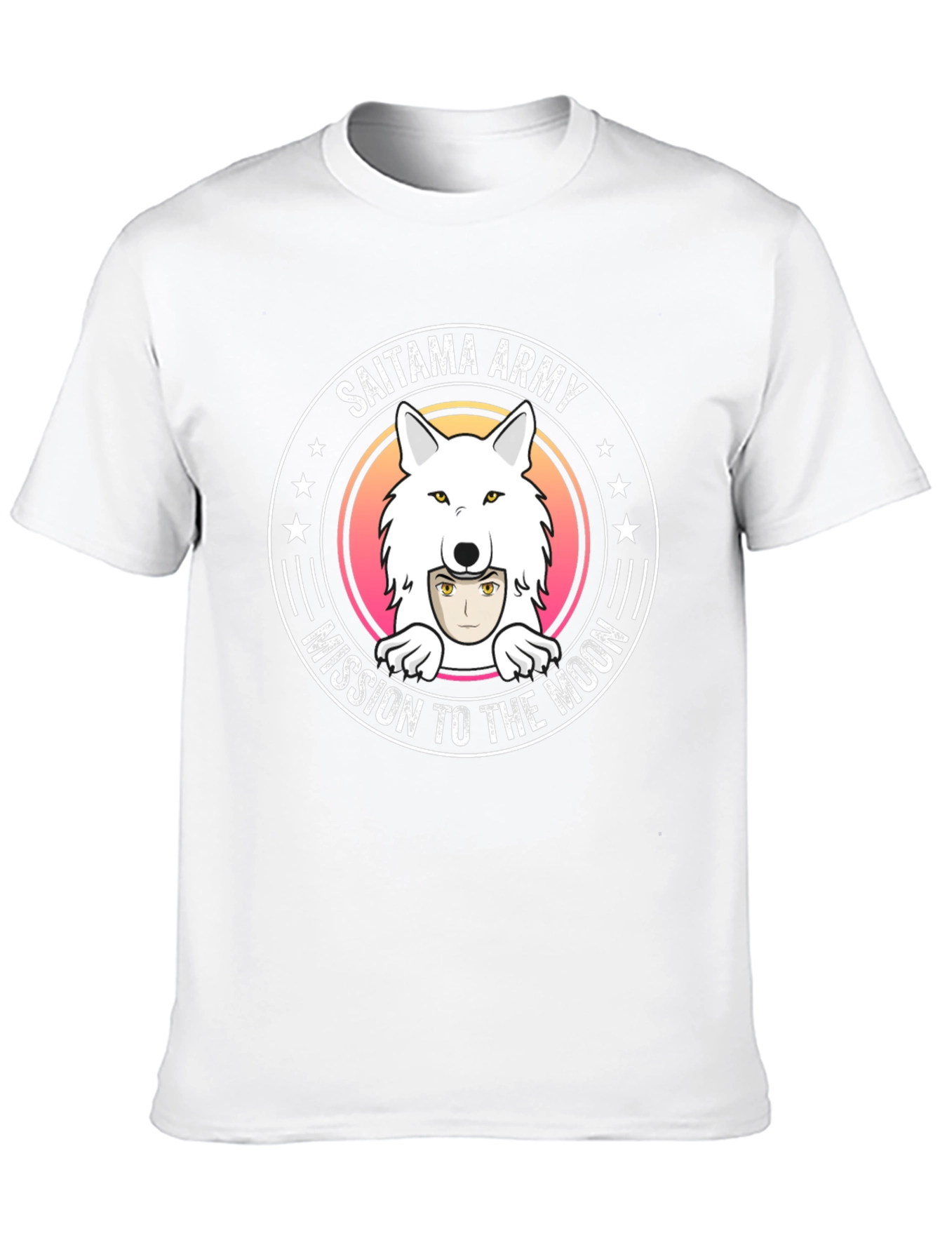 Saitama Army Mission to the Moon Black T-Shirt