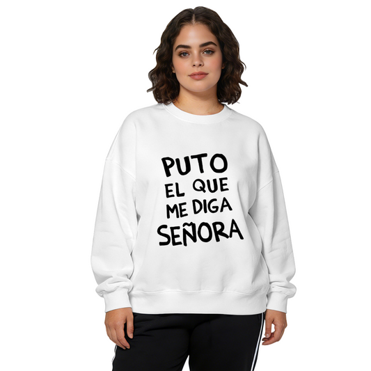 Sassy Spanish Quote Statement Crewneck Sweatshirt(White)