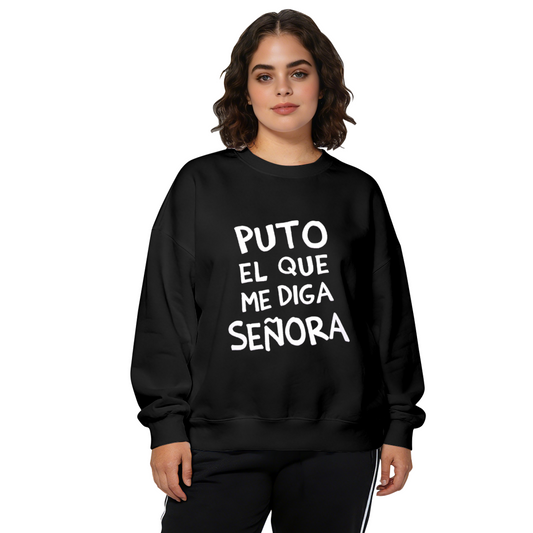 Sassy Spanish Quote Statement Crewneck Sweatshirt(Black)