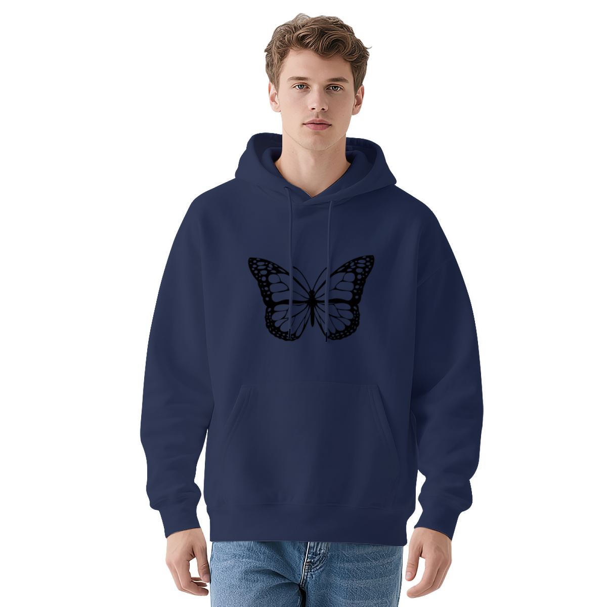 Monarch Butterfly Wings Nature Graphic Hoodie - Butterfly Lover Pullover Sweatshirt
