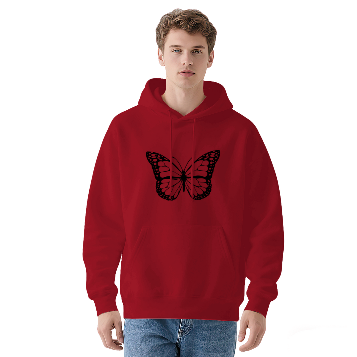 Monarch Butterfly Wings Nature Graphic Hoodie - Butterfly Lover Pullover Sweatshirt