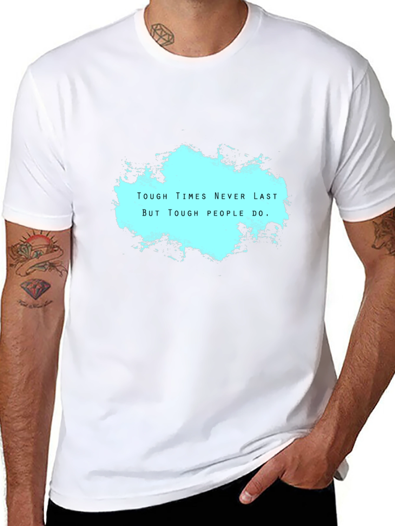 Motivational Black T-Shirt: Tough Times Never Last