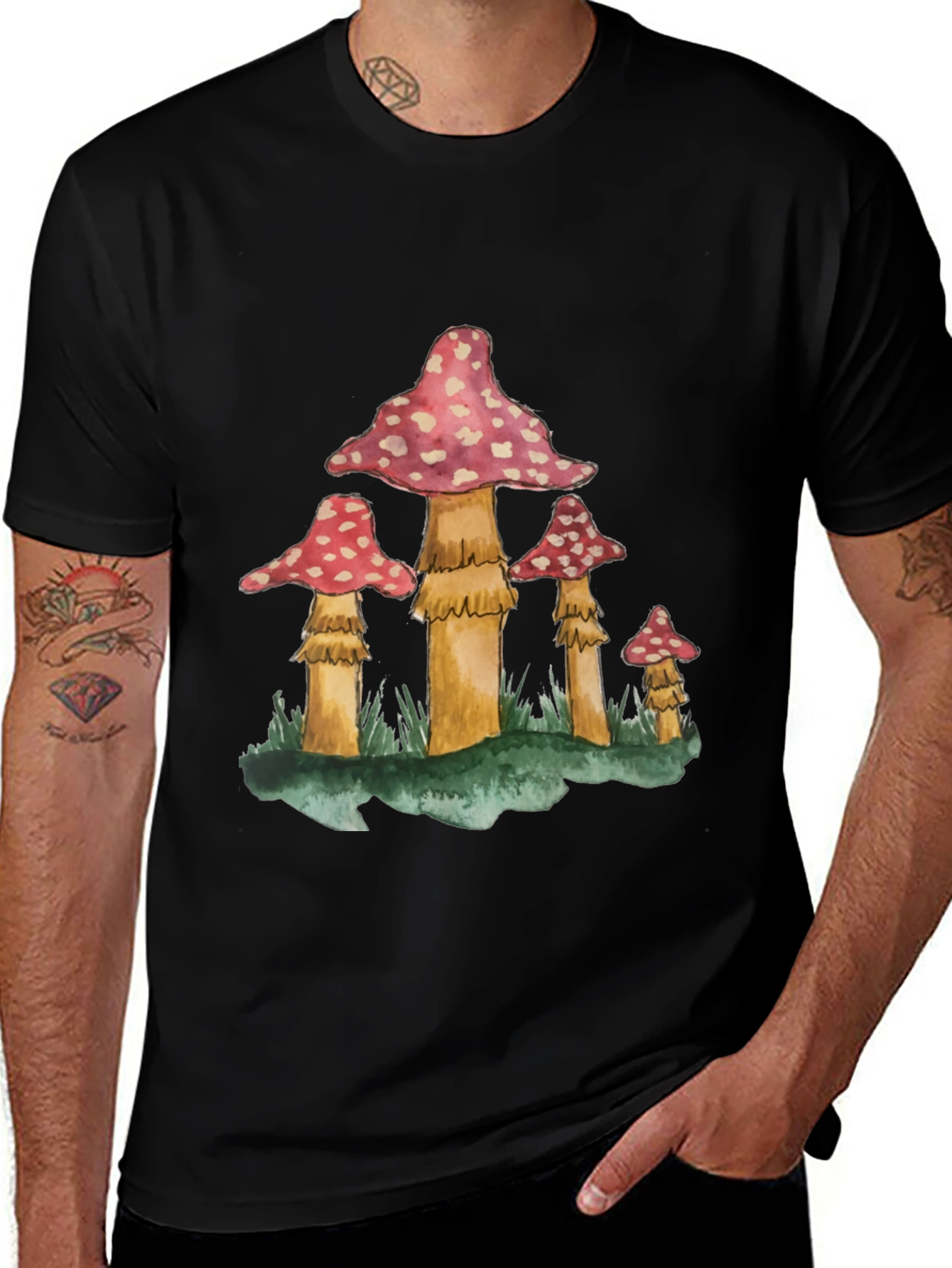 Mushroom Graphic Tee - Whimsical Print Shirt