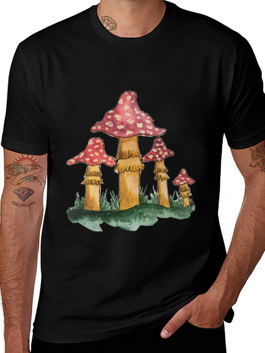 Mushroom Graphic Tee - Whimsical Print Shirt