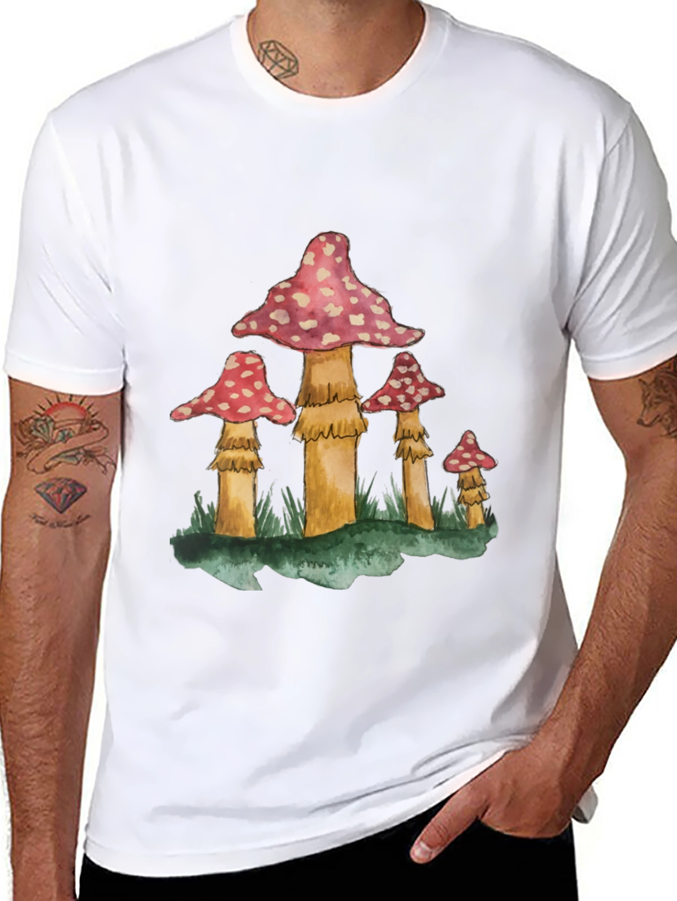 Mushroom Graphic Tee - Whimsical Print Shirt