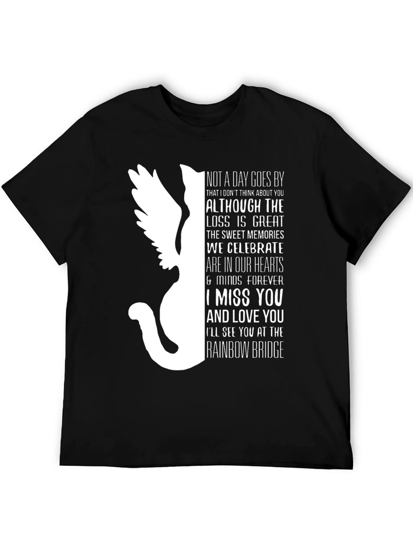 Pet Loss Memorial T-Shirt - Rainbow Bridge Cat