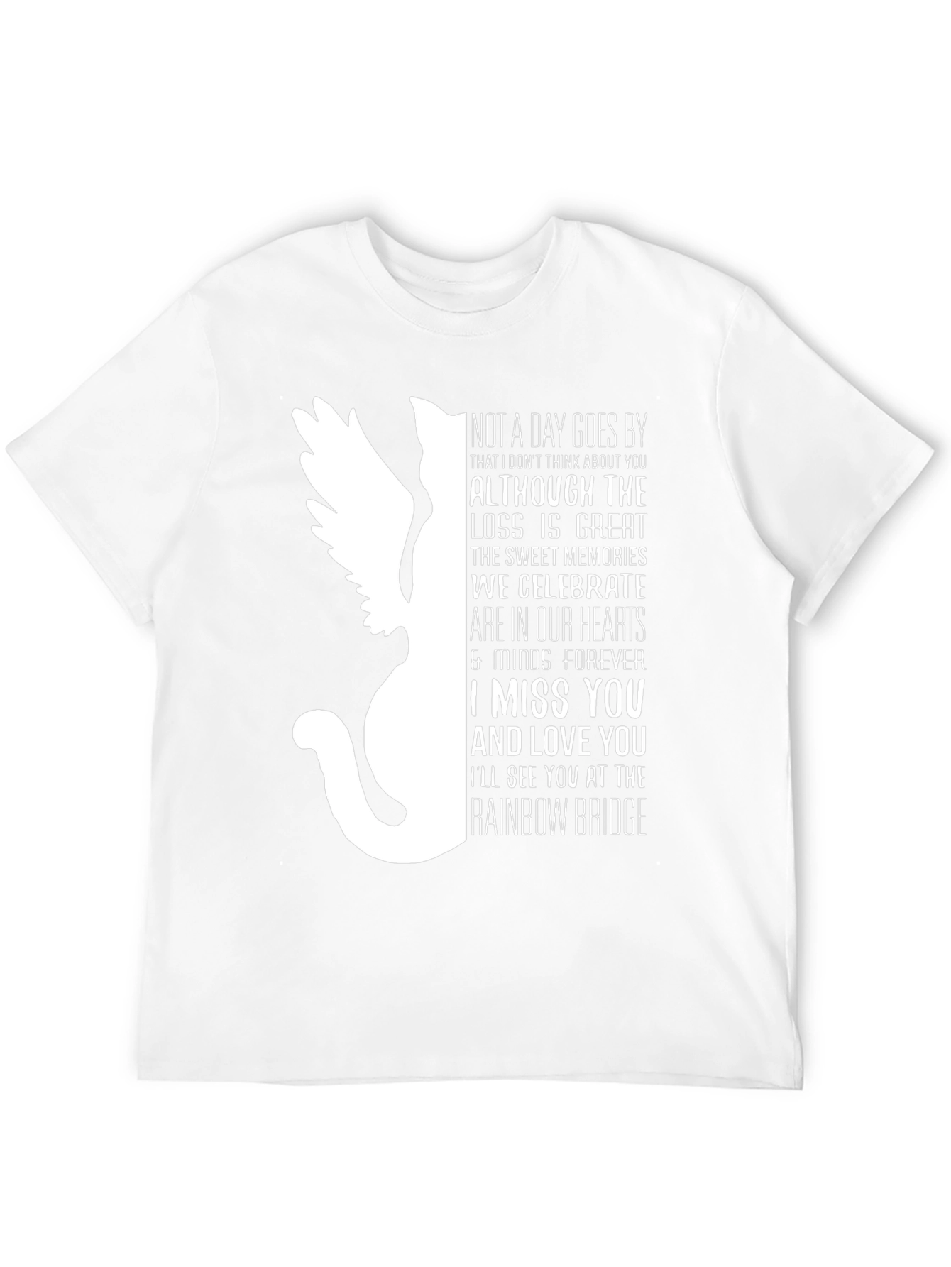 Pet Loss Memorial T-Shirt - Rainbow Bridge Cat