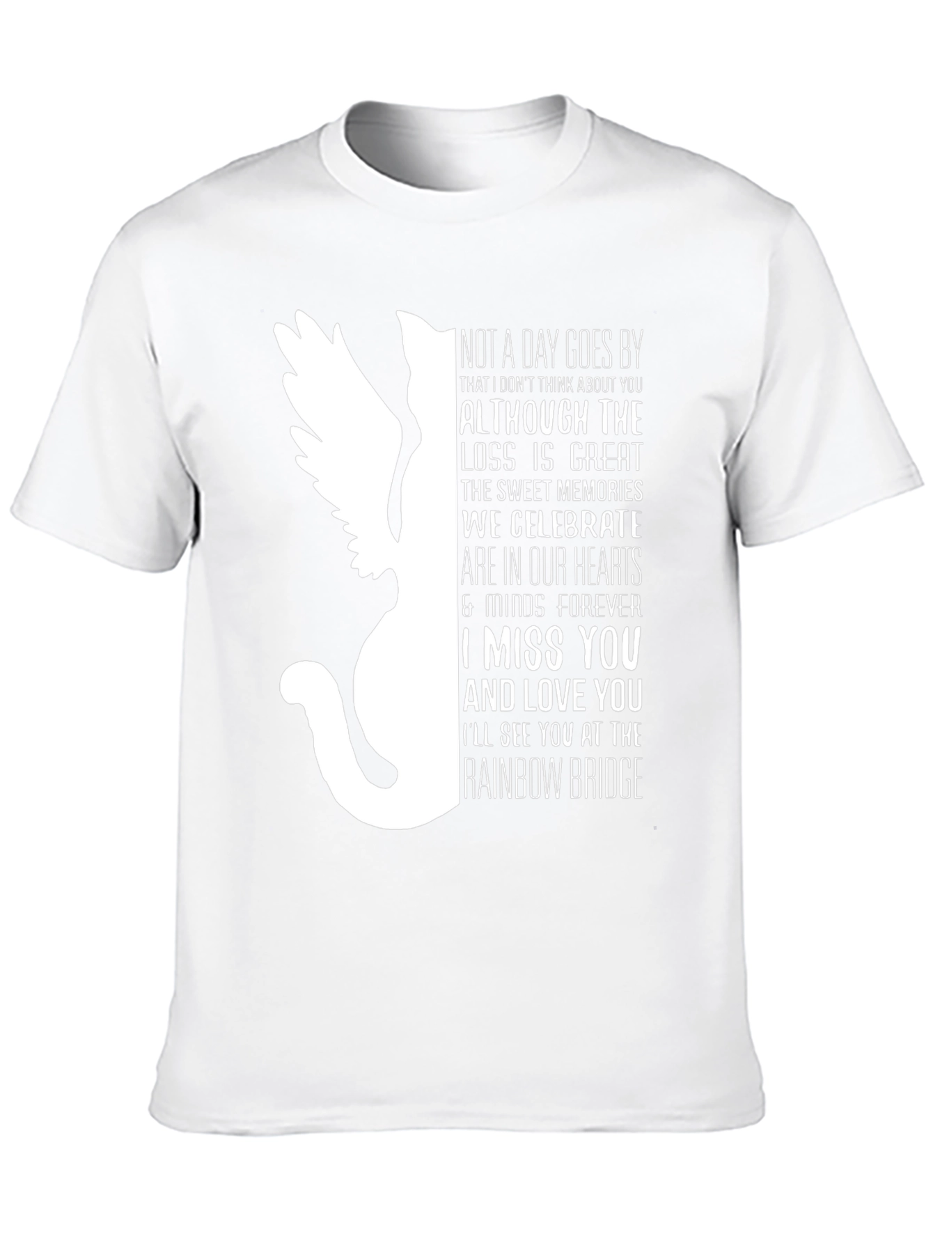 Pet Loss Memorial T-Shirt - Rainbow Bridge Cat