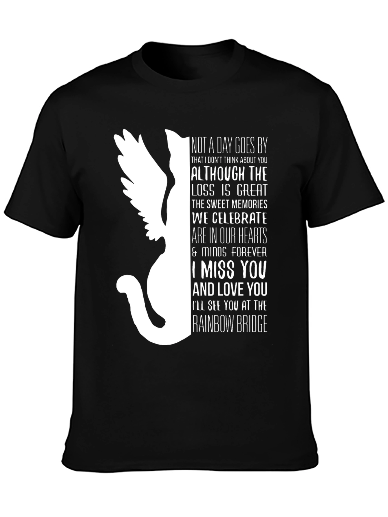 Pet Loss Memorial T-Shirt - Rainbow Bridge Cat