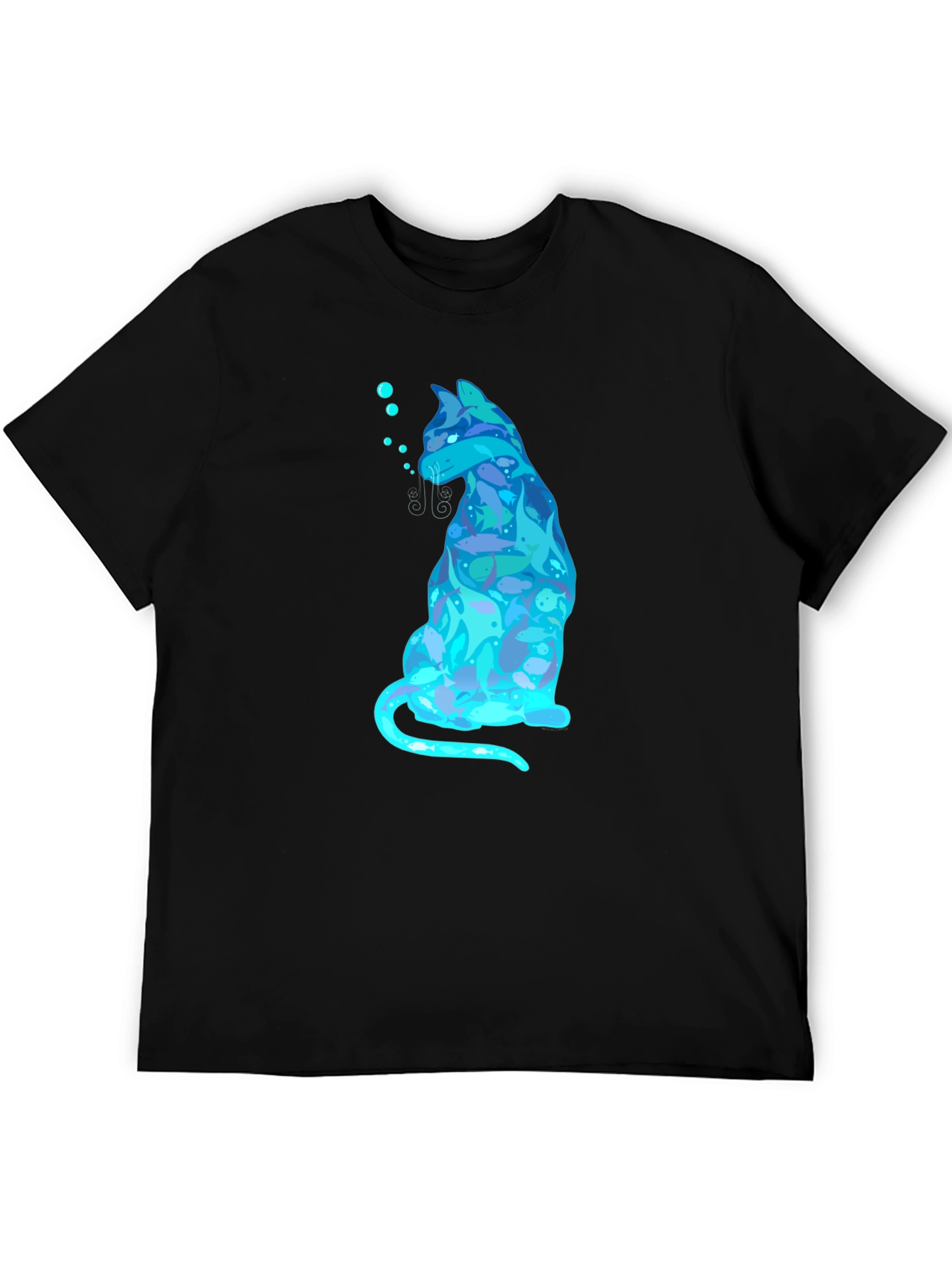 Cool Cat Fish T-Shirt - Black