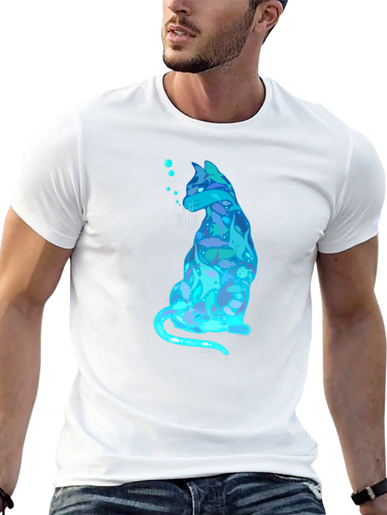 Cool Cat Fish T-Shirt - Black
