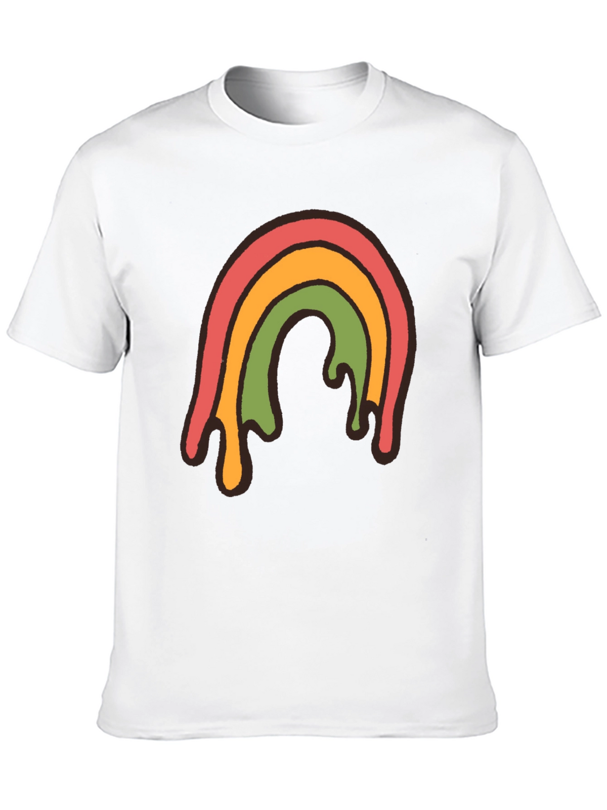 Retro Rainbow Drip Graphic Tee - Unisex Black T-Shirt