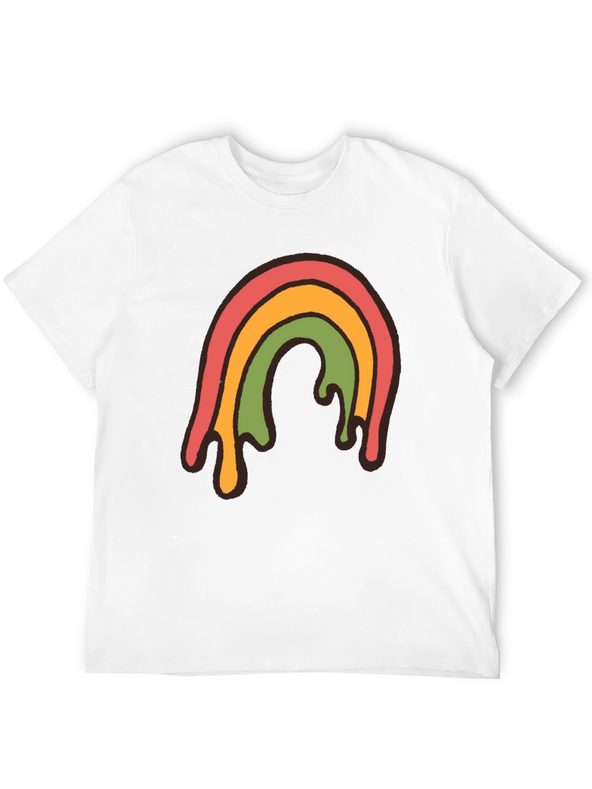 Retro Rainbow Drip Graphic Tee - Unisex Black T-Shirt