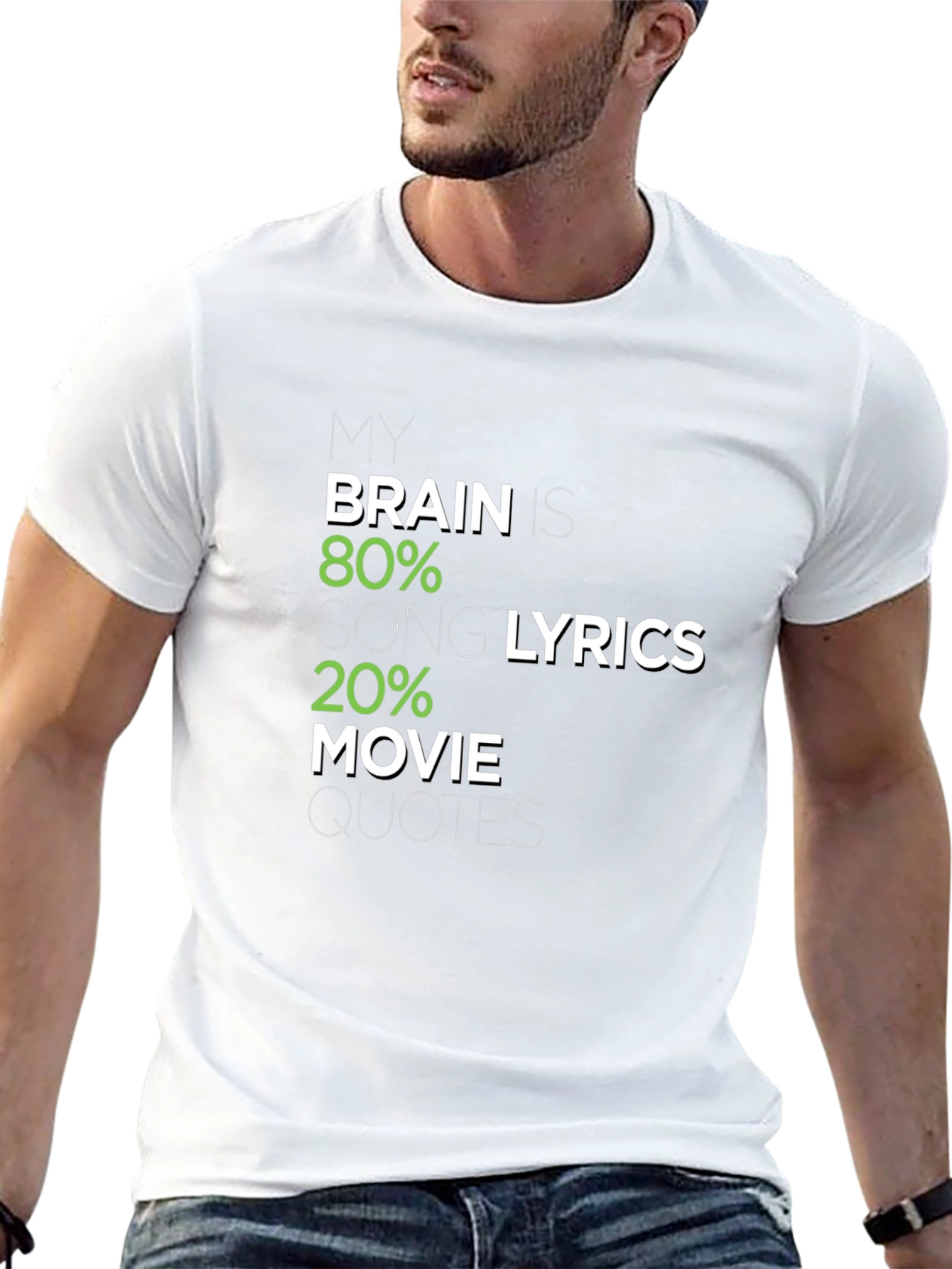 Brain 80% Song Lyrics 20% Movie Quotes Graphic Tee