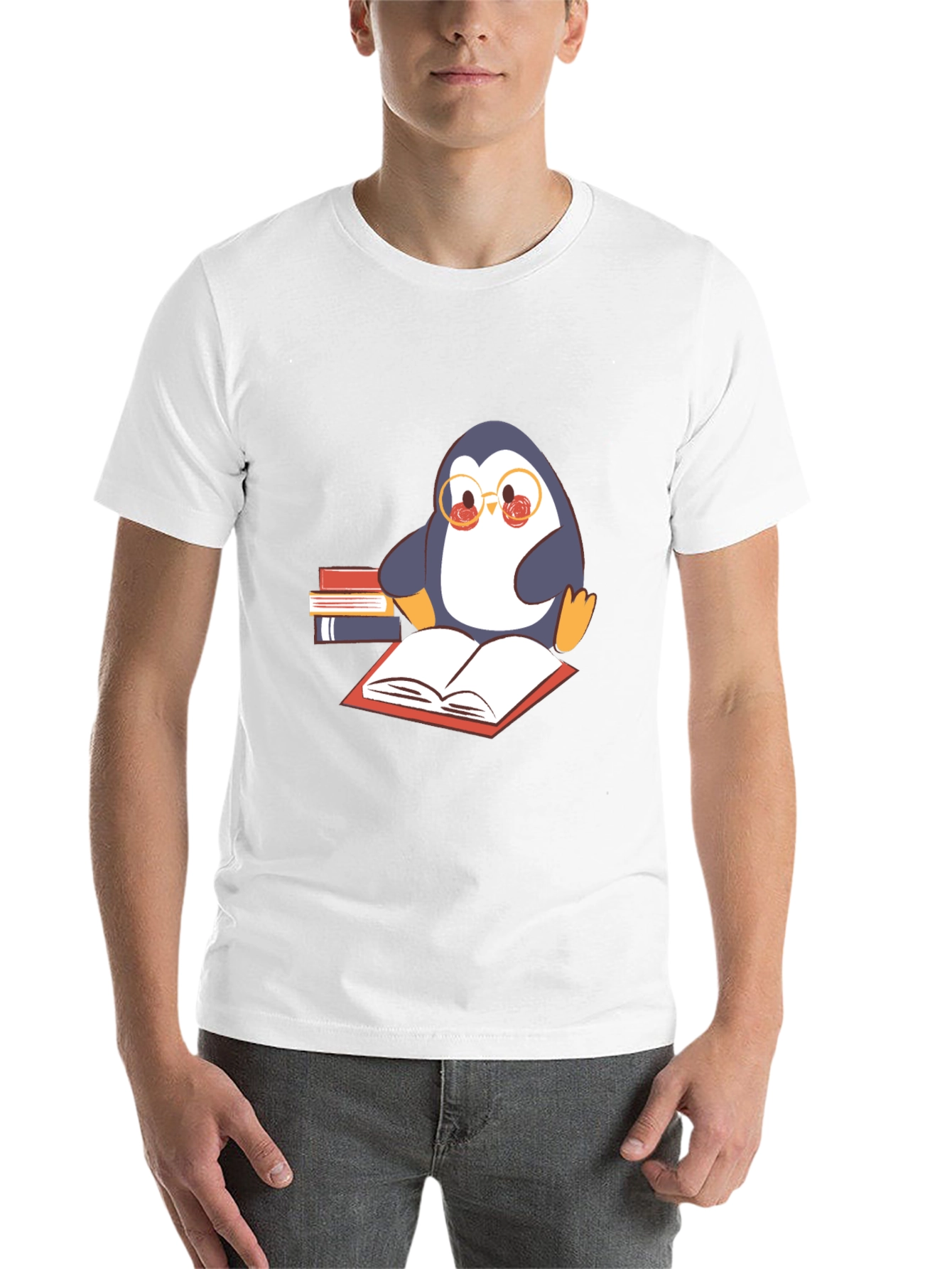 Bookworm Penguin Graphic Tee - Black