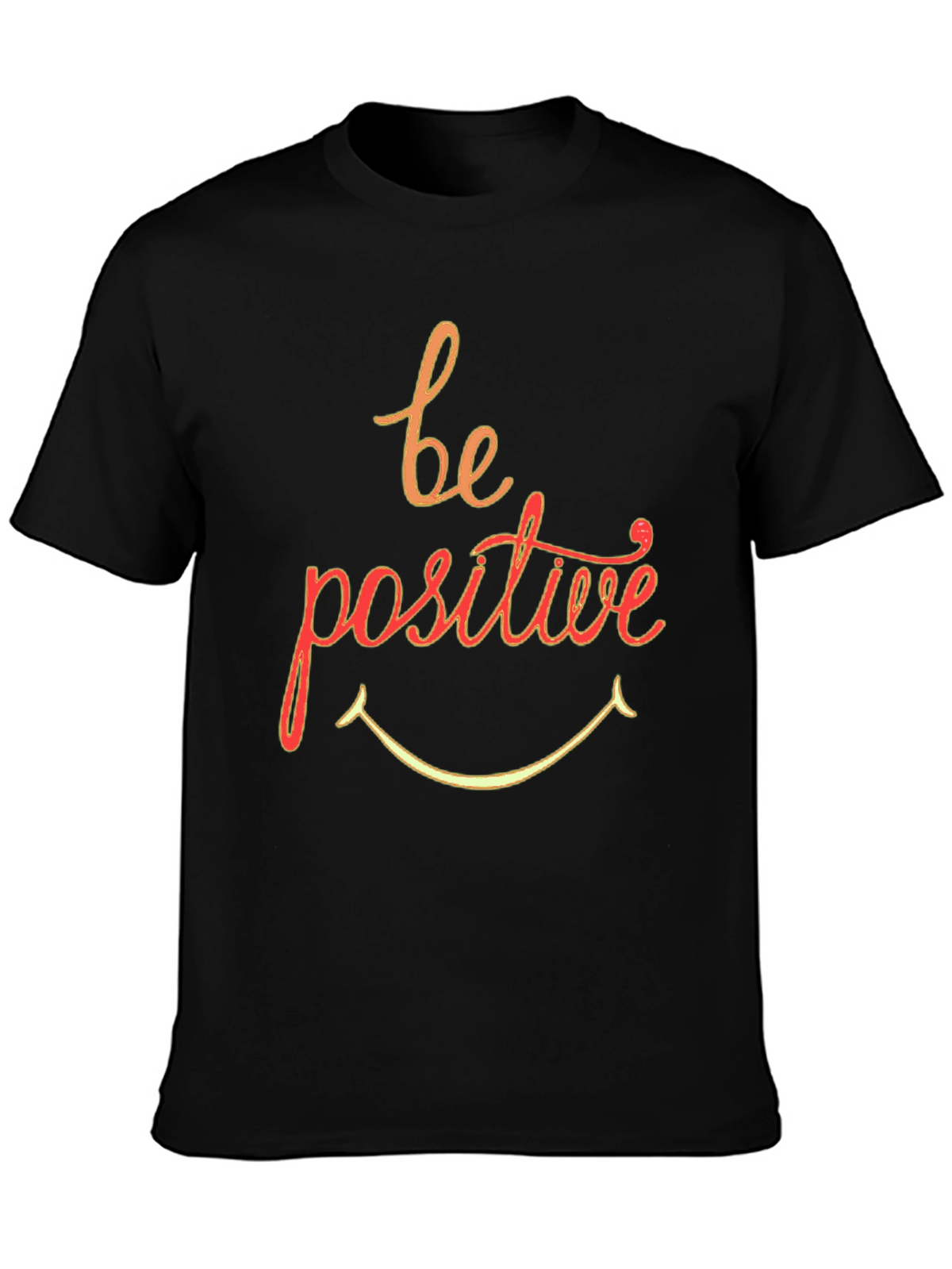 Be Positive Graphic T-Shirt - Black Crew Neck