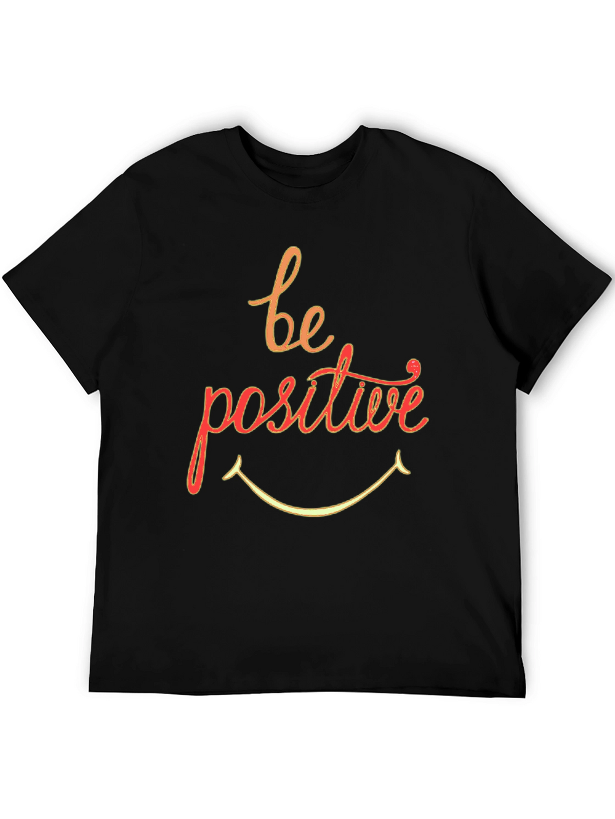 Be Positive Graphic T-Shirt - Black Crew Neck