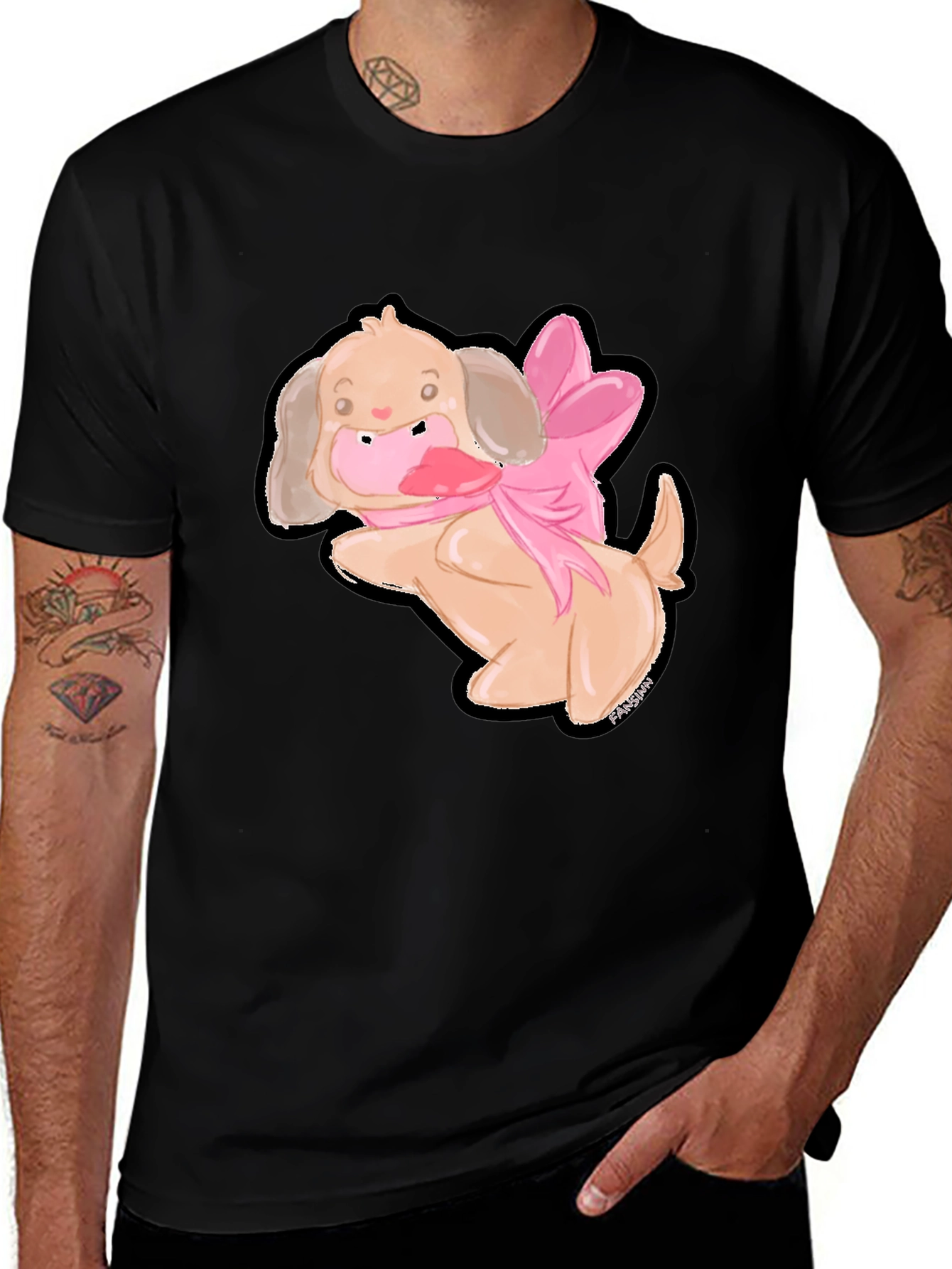 Cute Dog T-Shirt with Pink Bow