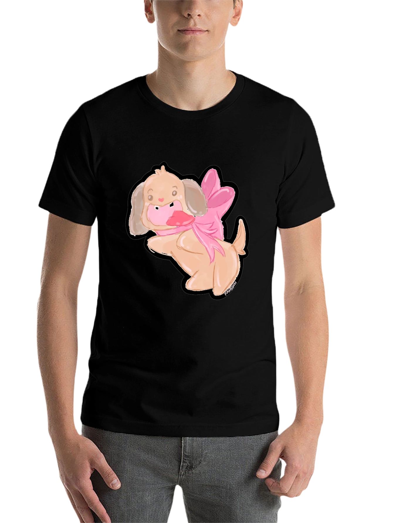 Cute Dog T-Shirt with Pink Bow