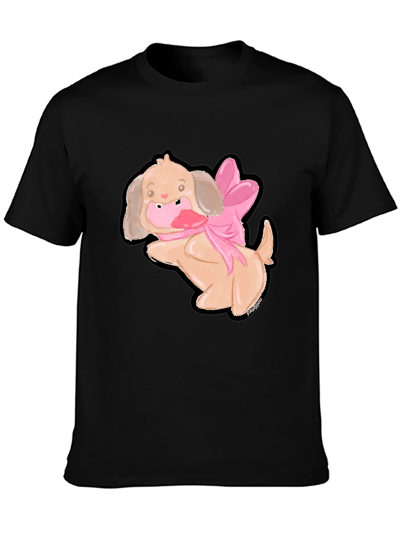 Cute Dog T-Shirt with Pink Bow
