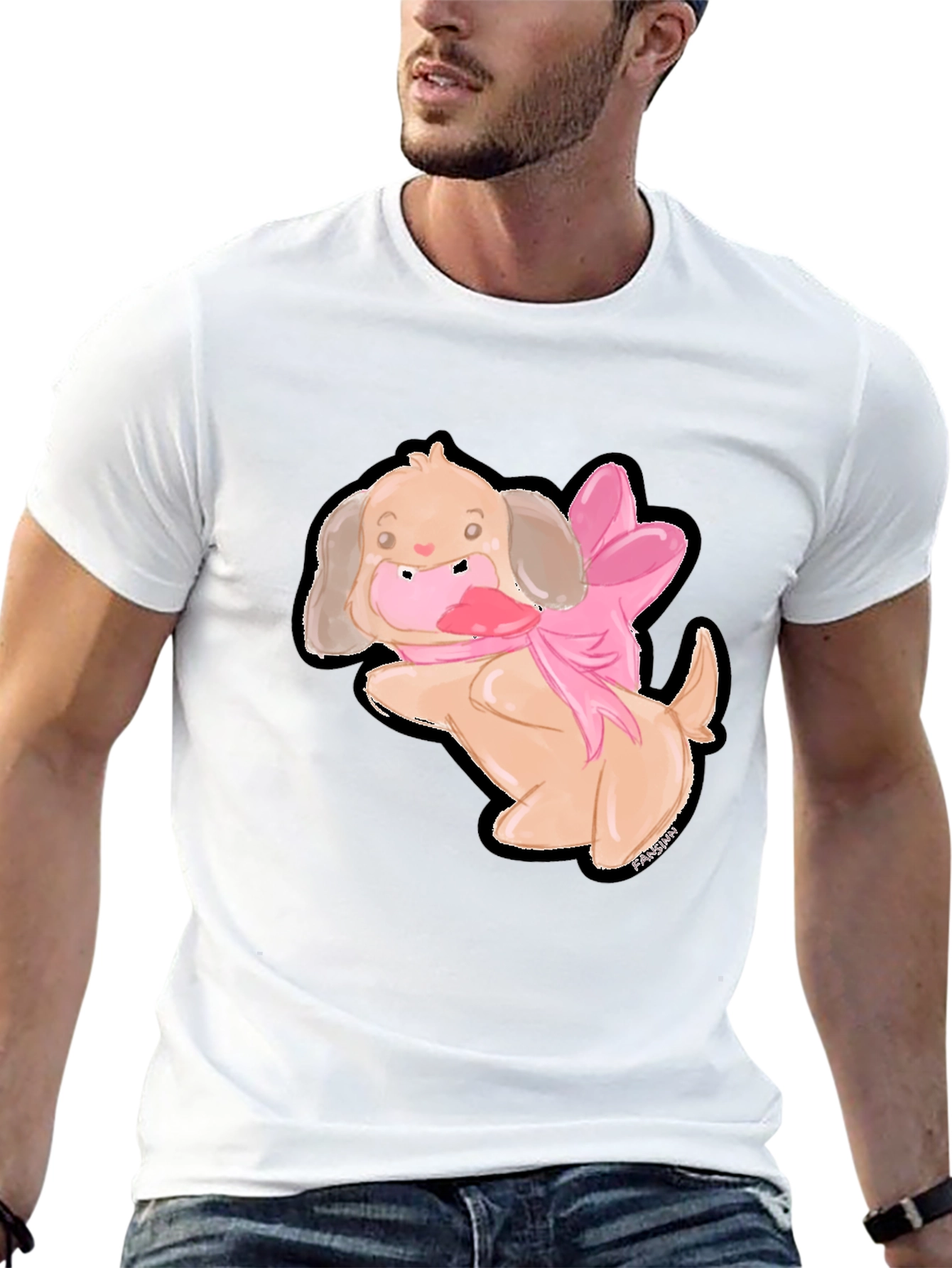 Cute Dog T-Shirt with Pink Bow