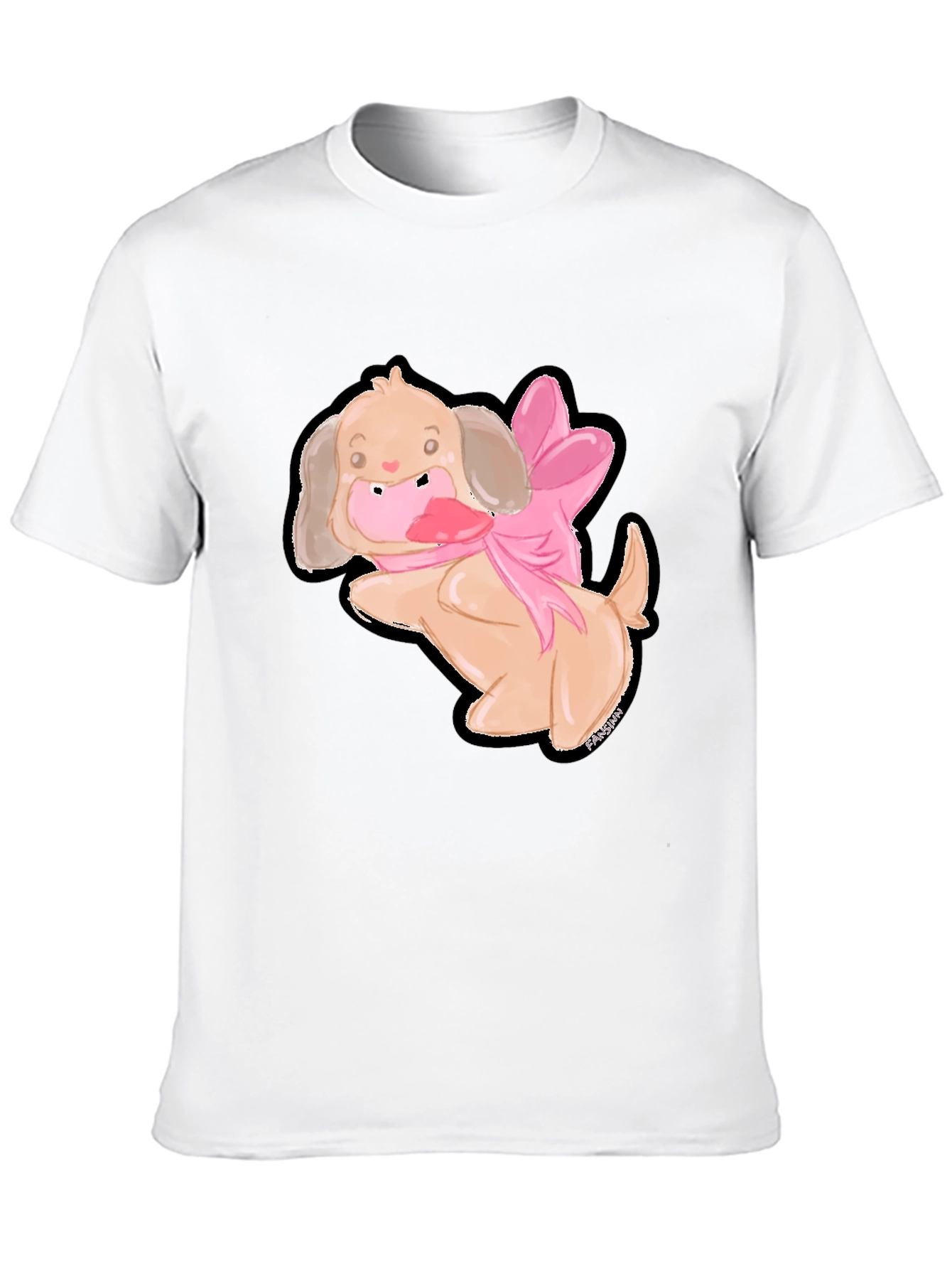 Cute Dog T-Shirt with Pink Bow