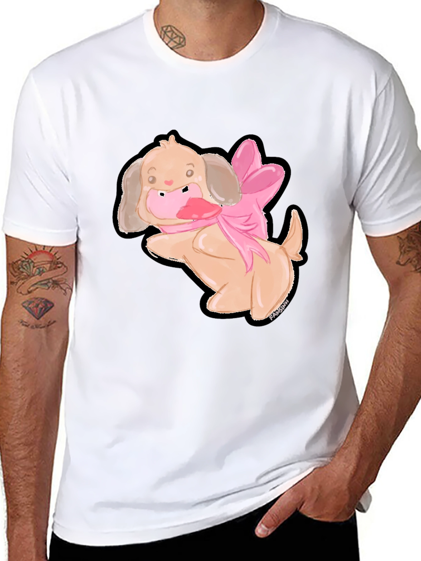 Cute Dog T-Shirt with Pink Bow