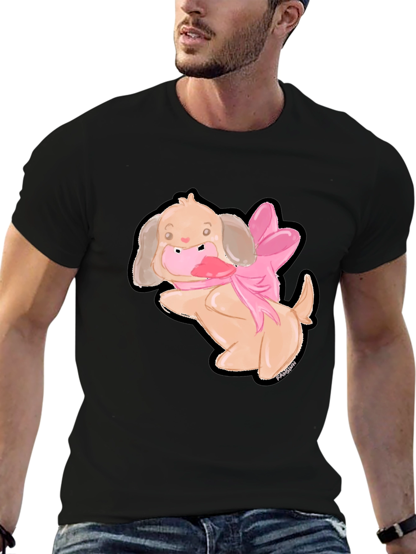 Cute Dog T-Shirt with Pink Bow