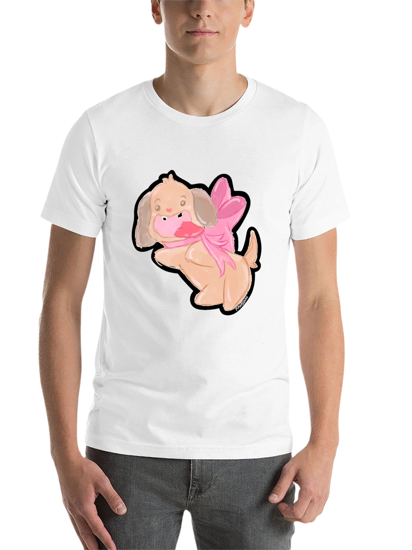 Cute Dog T-Shirt with Pink Bow