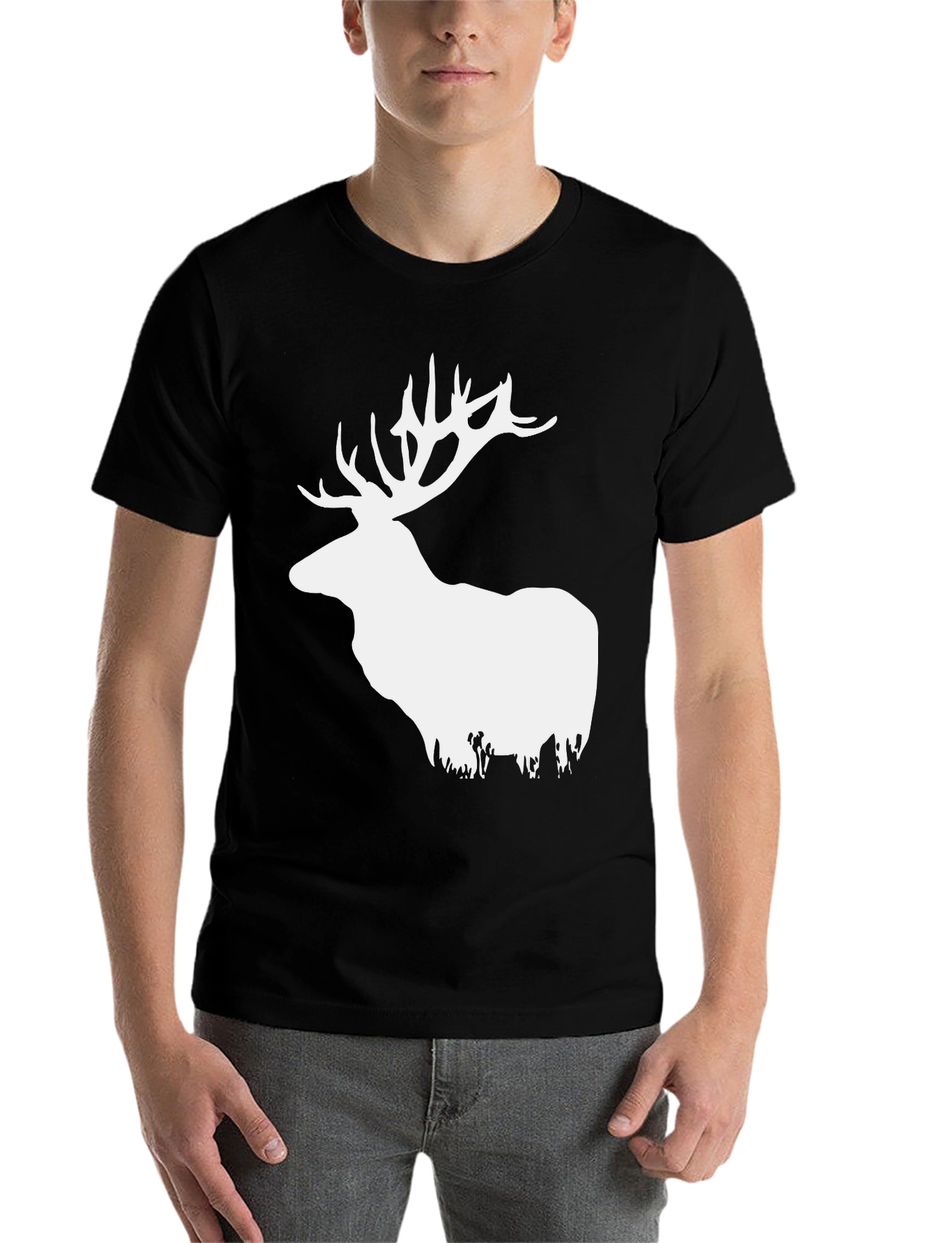 Elk Graphic T-Shirt - Stylish Deer Design