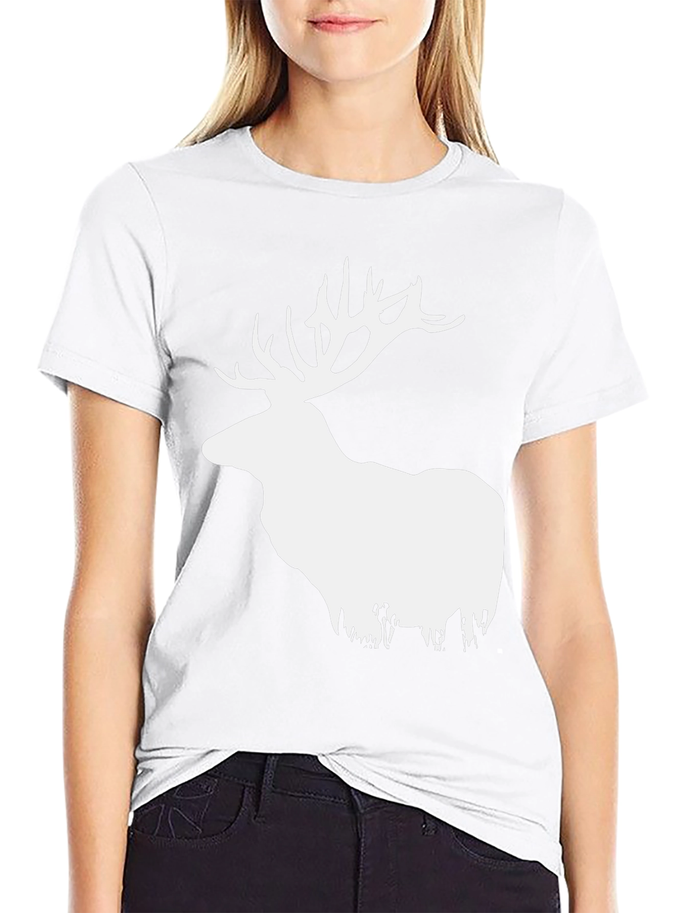 Elk Graphic T-Shirt - Stylish Deer Design
