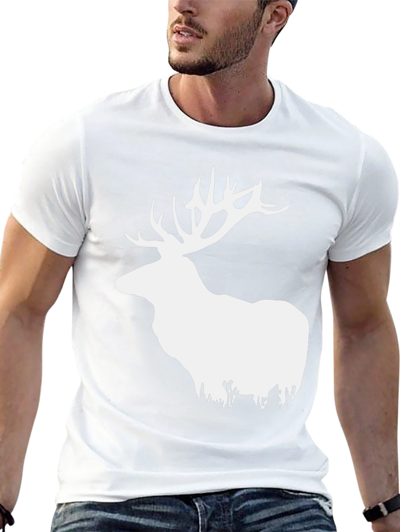 Elk Graphic T-Shirt - Stylish Deer Design
