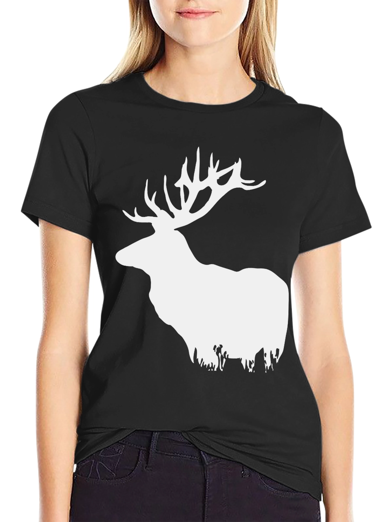 Elk Graphic T-Shirt - Stylish Deer Design