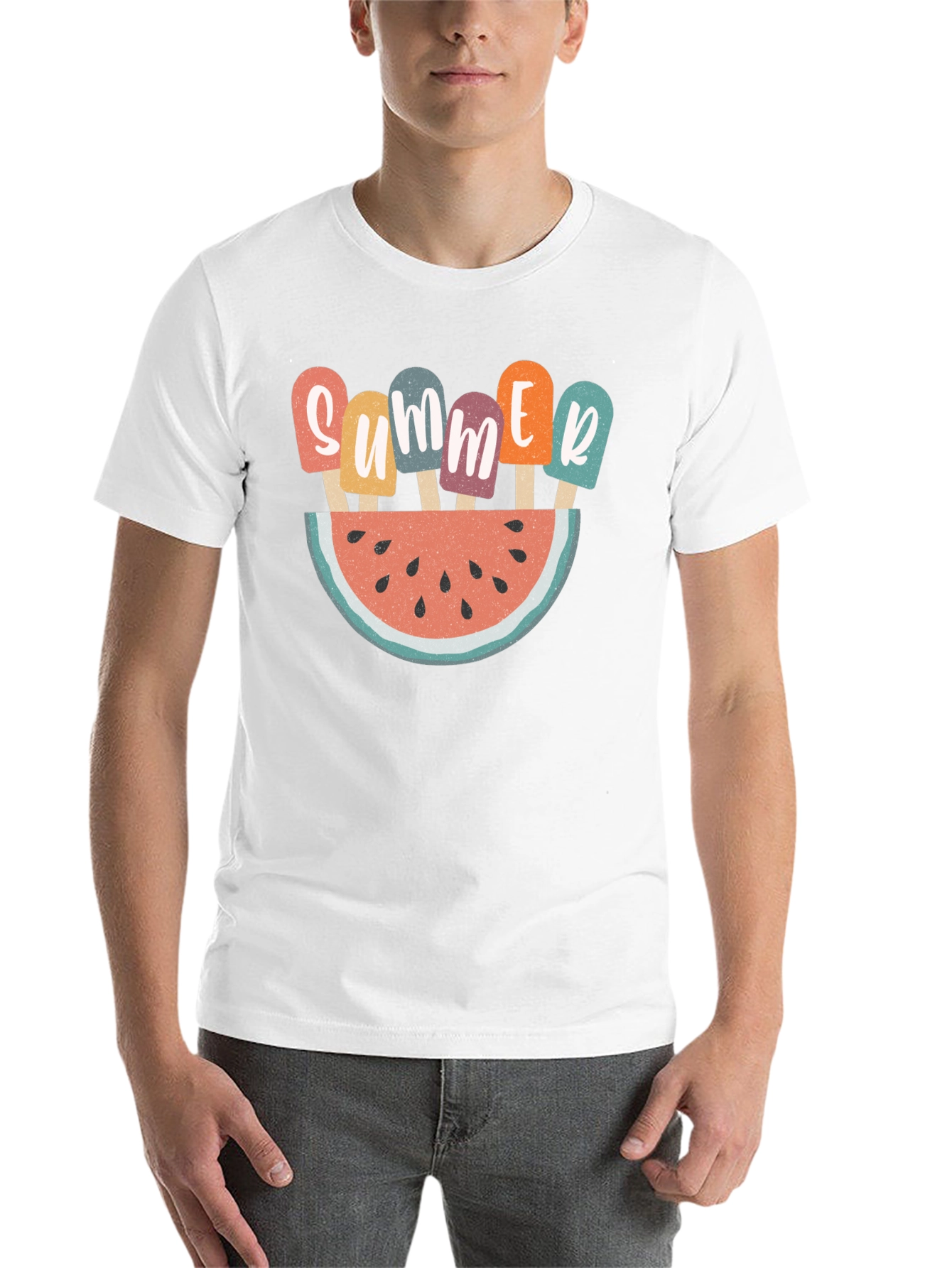 Summer Watermelon Popsicle Graphic T-Shirt