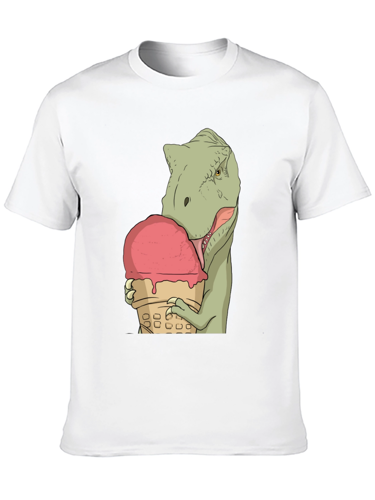 Dino Ice Cream T-Shirt - Black Cotton Unique Design