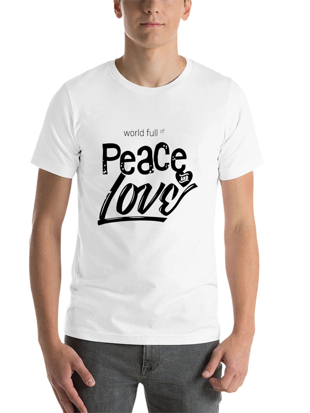 Peace & Love Graphic Print T-Shirt