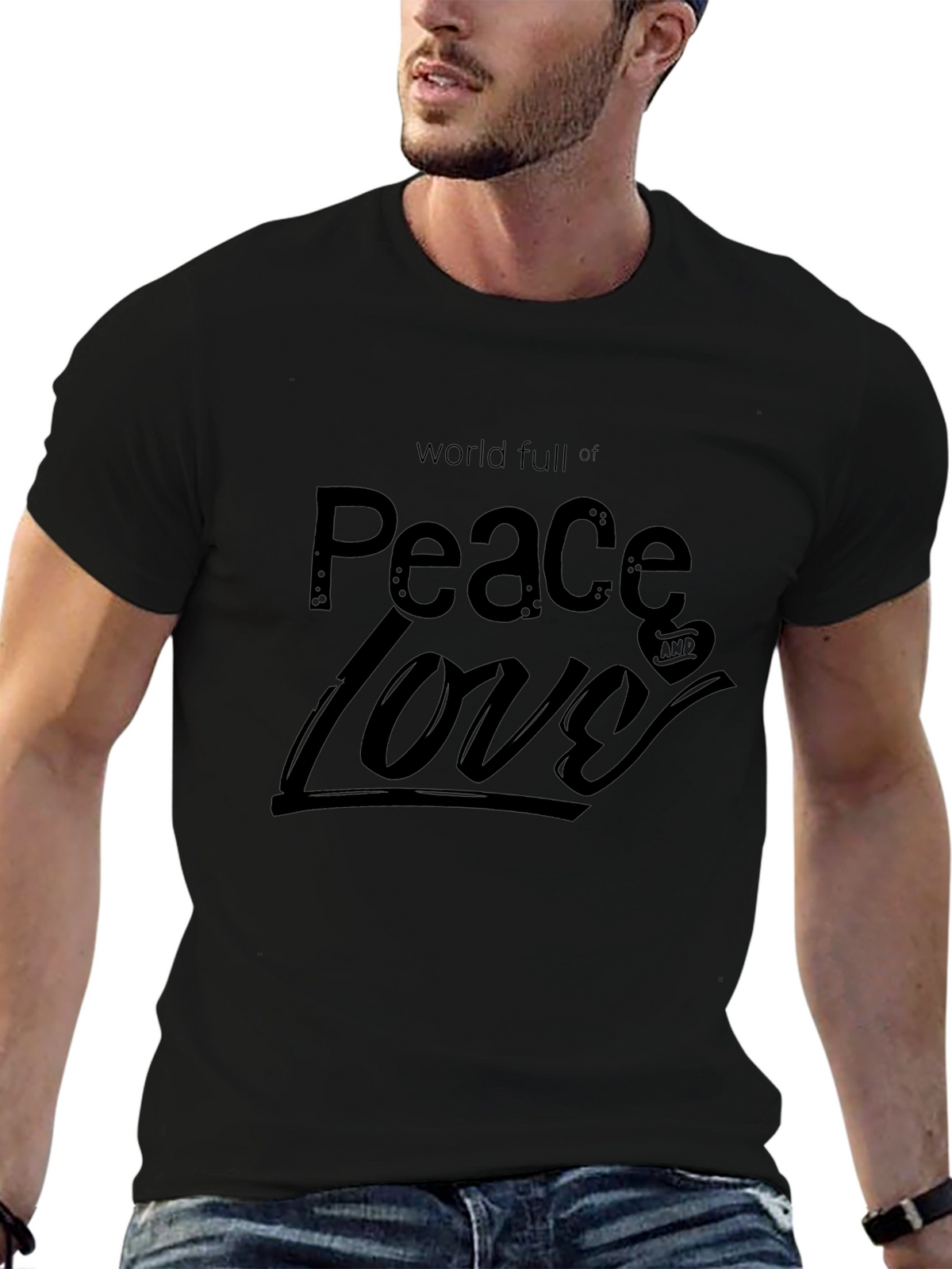 Peace & Love Graphic Print T-Shirt