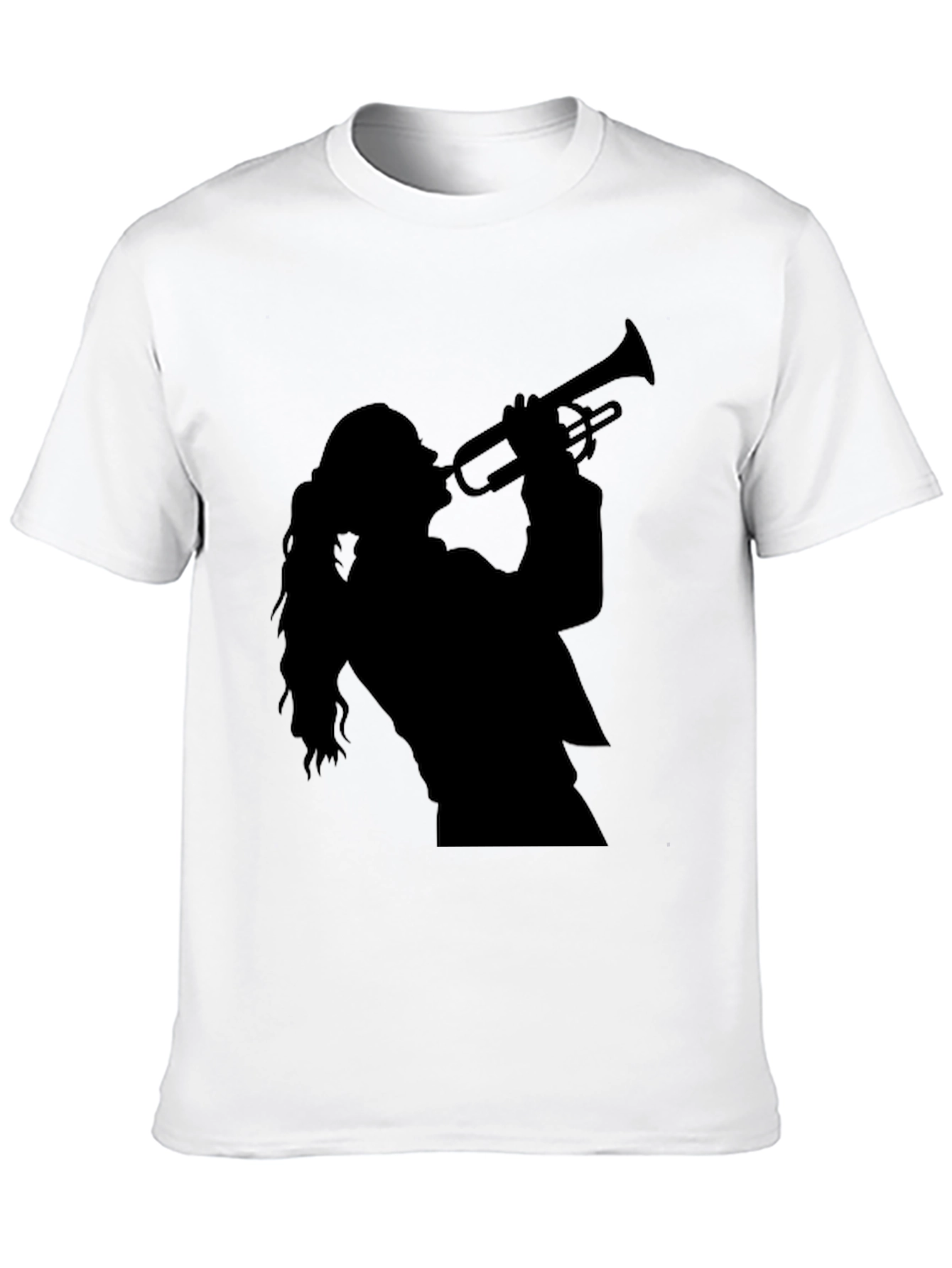 Trumpet Player Graphic Tee - Black Cotton