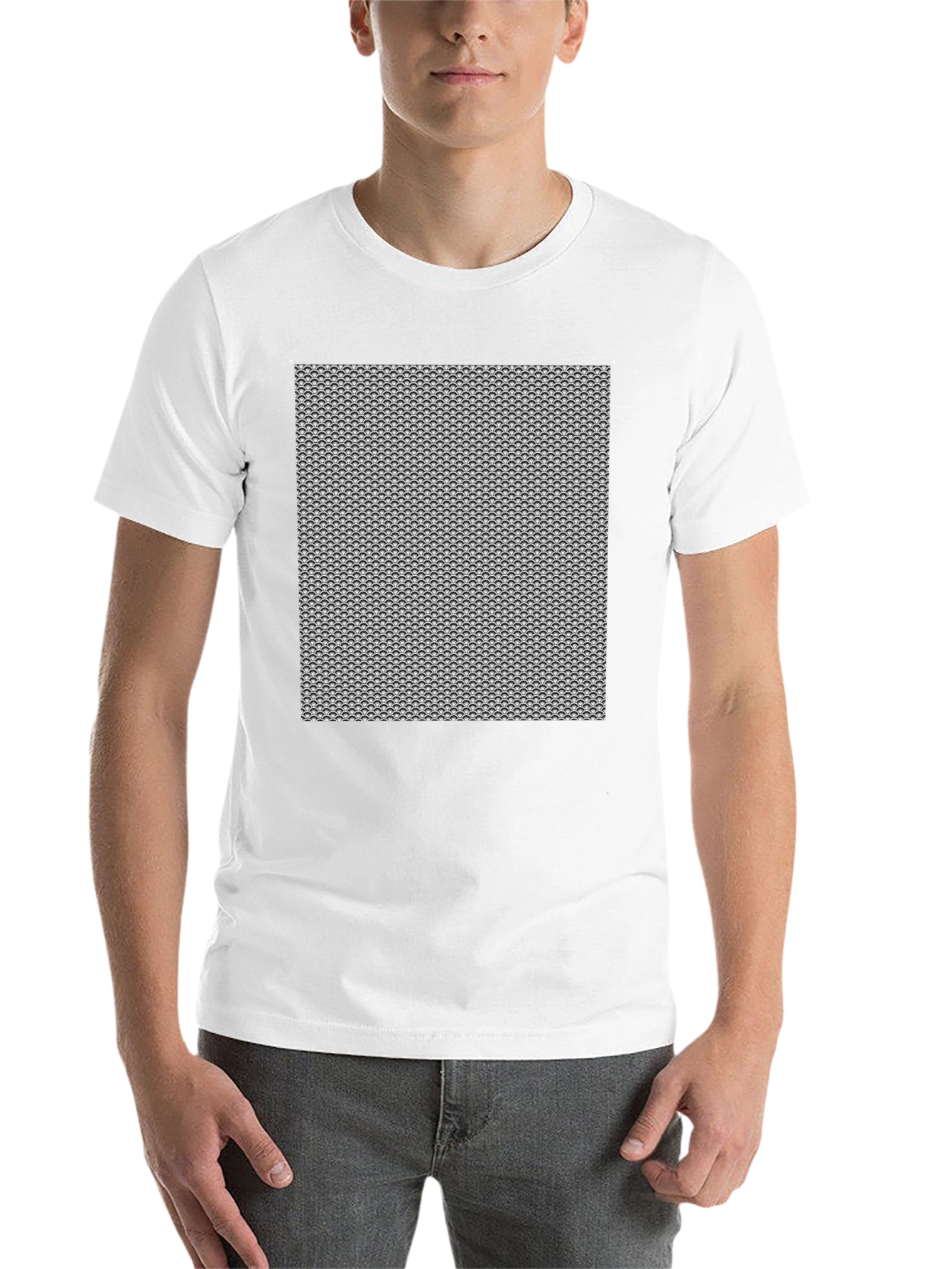 Chainmail Pattern Black T-Shirt