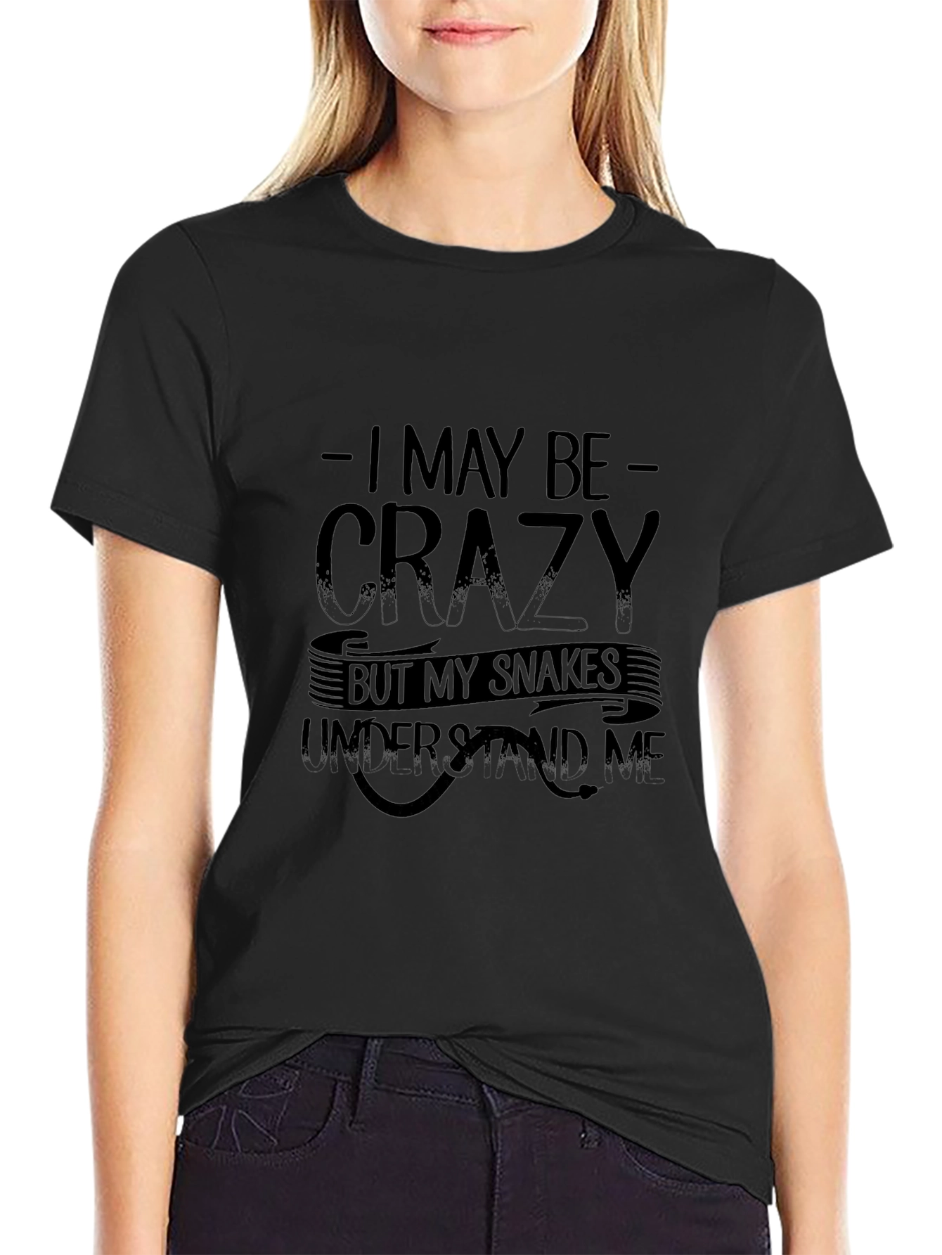 Crazy Snakes Graphic Tee - Mens Black T-Shirt