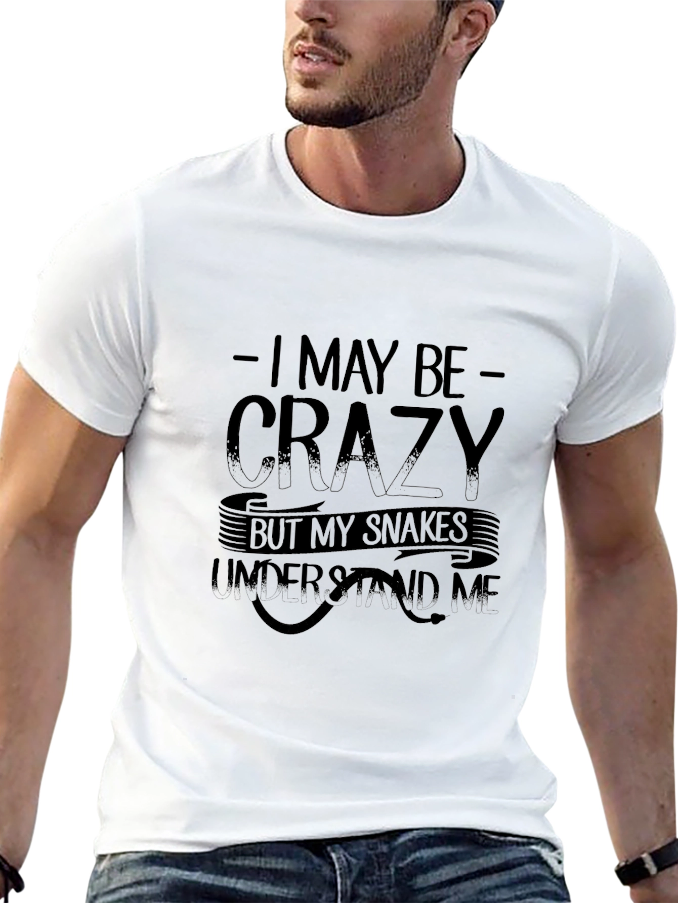 Crazy Snakes Graphic Tee - Mens Black T-Shirt
