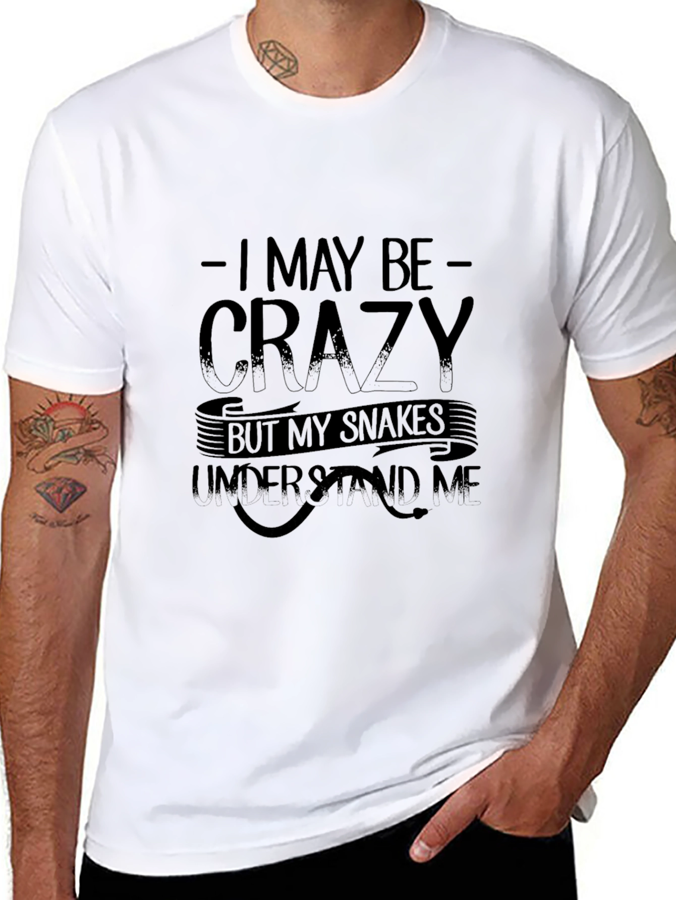 Crazy Snakes Graphic Tee - Mens Black T-Shirt