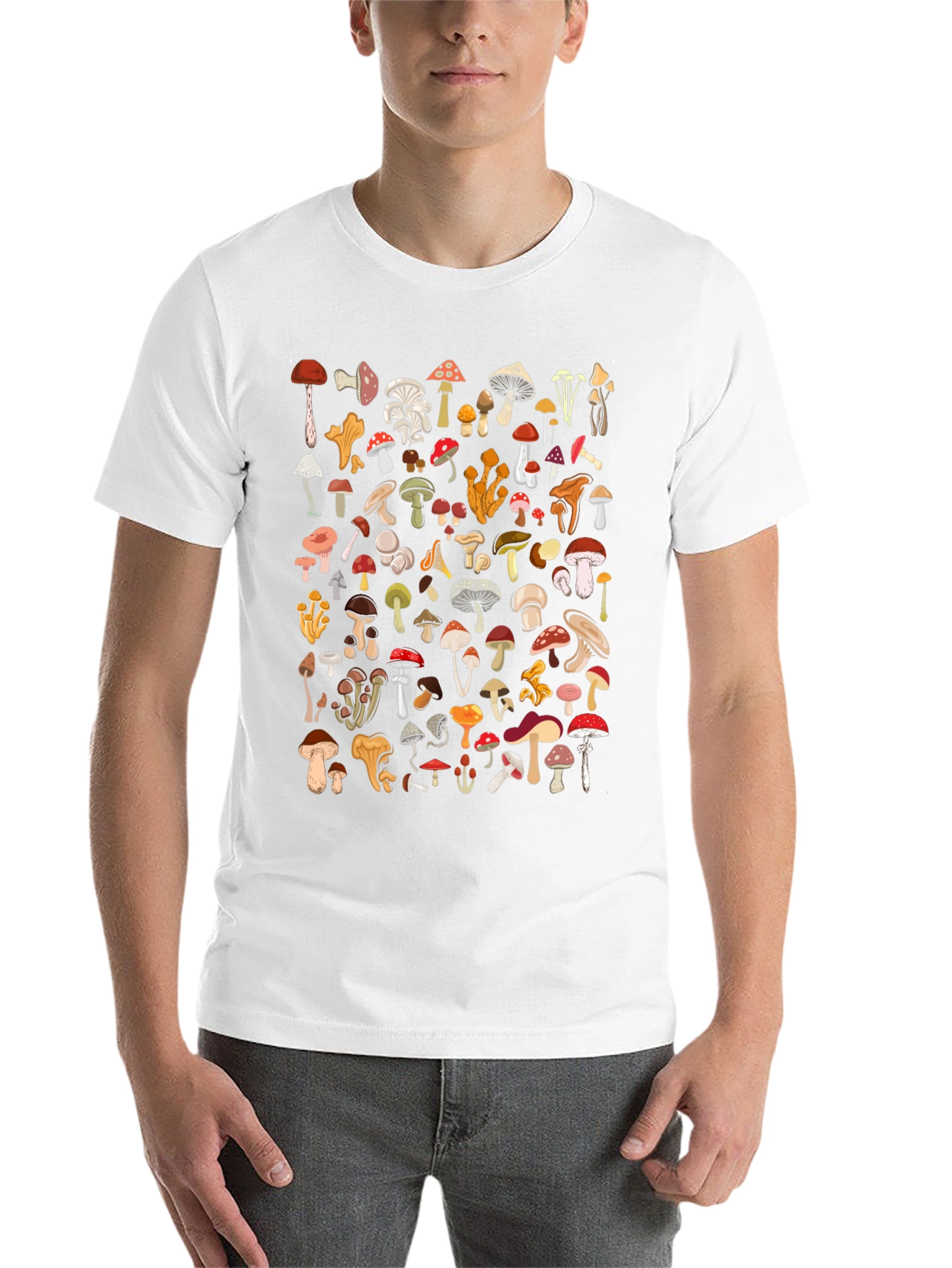 Mushroom Graphic Print Tee - Unisex Casual Top